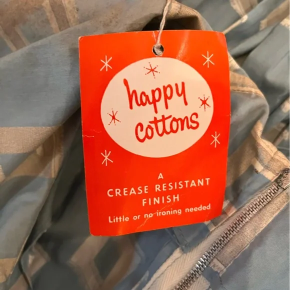 Vintage 1950’s store Stock Blue and White Geometric Dress - Picture 6 of 8